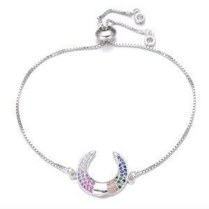 Crescent Horn Moon Silver Bracelet